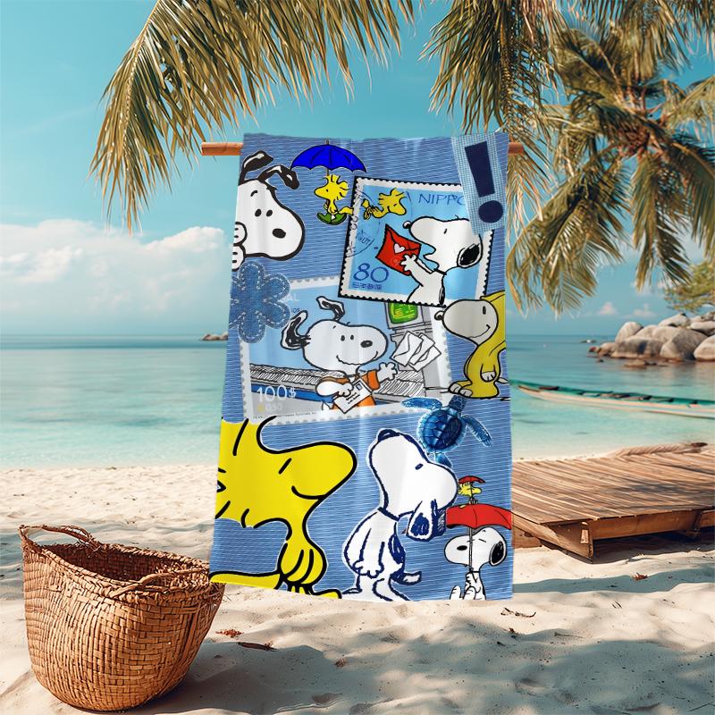 1pc Snoopys Rainy Day Adventure Microfiber Quick Dry Beach Towel Absorbent Soft Oversized Sand Free Towel for Travel Pool Gym Swimming Yoga 20a240