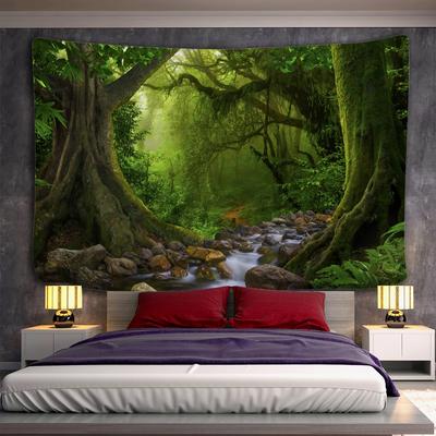 Forest Plant Landscape Tapestry Scenery Wall Hanging Hippie Bedspread Bohemian Psychedelic Tapiz Home Decor