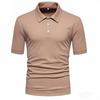 Men's Korean-Style Button Patchwork Polo Shirt | Sporty Casual Breathable Short-Sleeve Solid Color Top