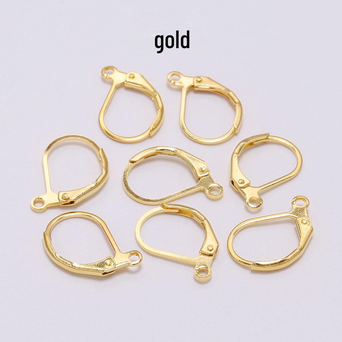 

Весенняя французская D-образная клипса-крючок для ушей для самодельных украшений - модная и простая 15*10mm [20 pcs/pack/7g]