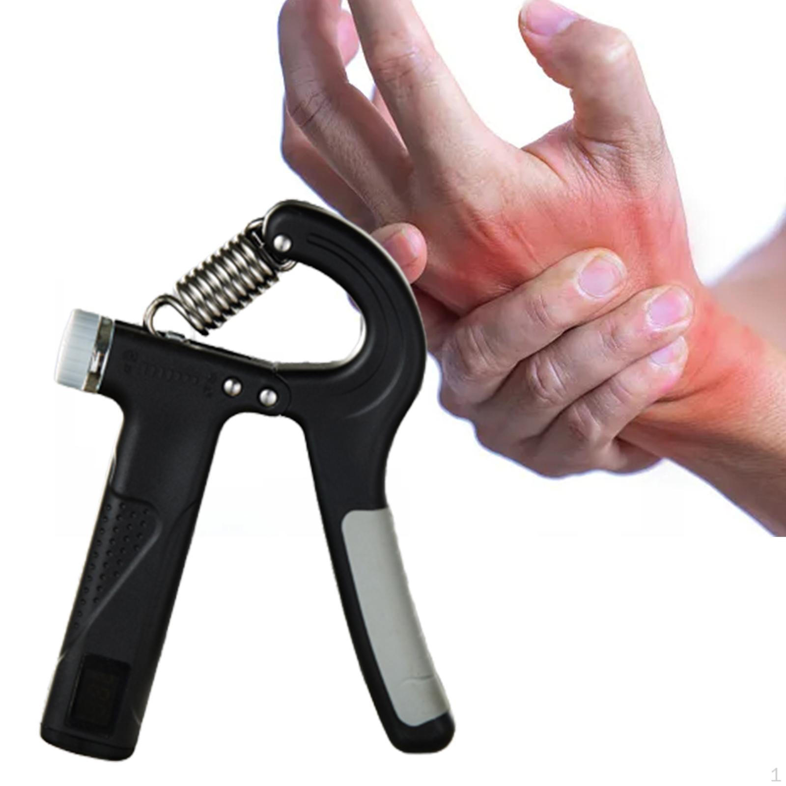 Finger Exerciser Adjustable 22-220lb Forearm Exercise Women Men Hand Grip Strengthener with Counter чёрный