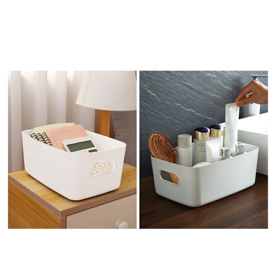 2 Stück Desktop-Aufbewahrungsboxen Stifteaufbewahrung mit Griffen Kosmetik-Snack-Aufbewahrungsbox Organizer für Küche Badezimmer Toilettenartikel