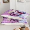 Purple Butterfly Three-Piece Digital Printing Kit 3D Duvet Set Bedding