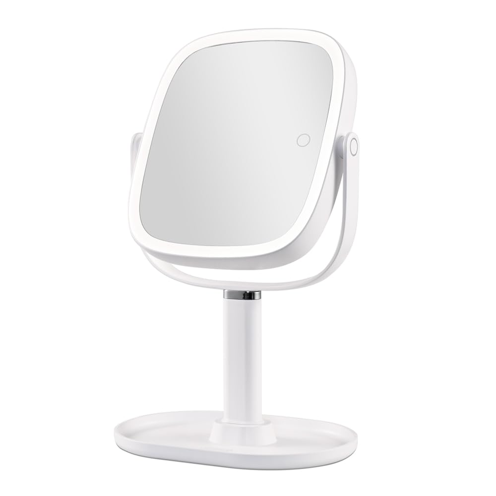 Yilucess Tabletop Mirror for Actresses Magnification 8x Three Brightness LED Adjustable Brightness and Large Ideal for Bedrooms and Popular Includes