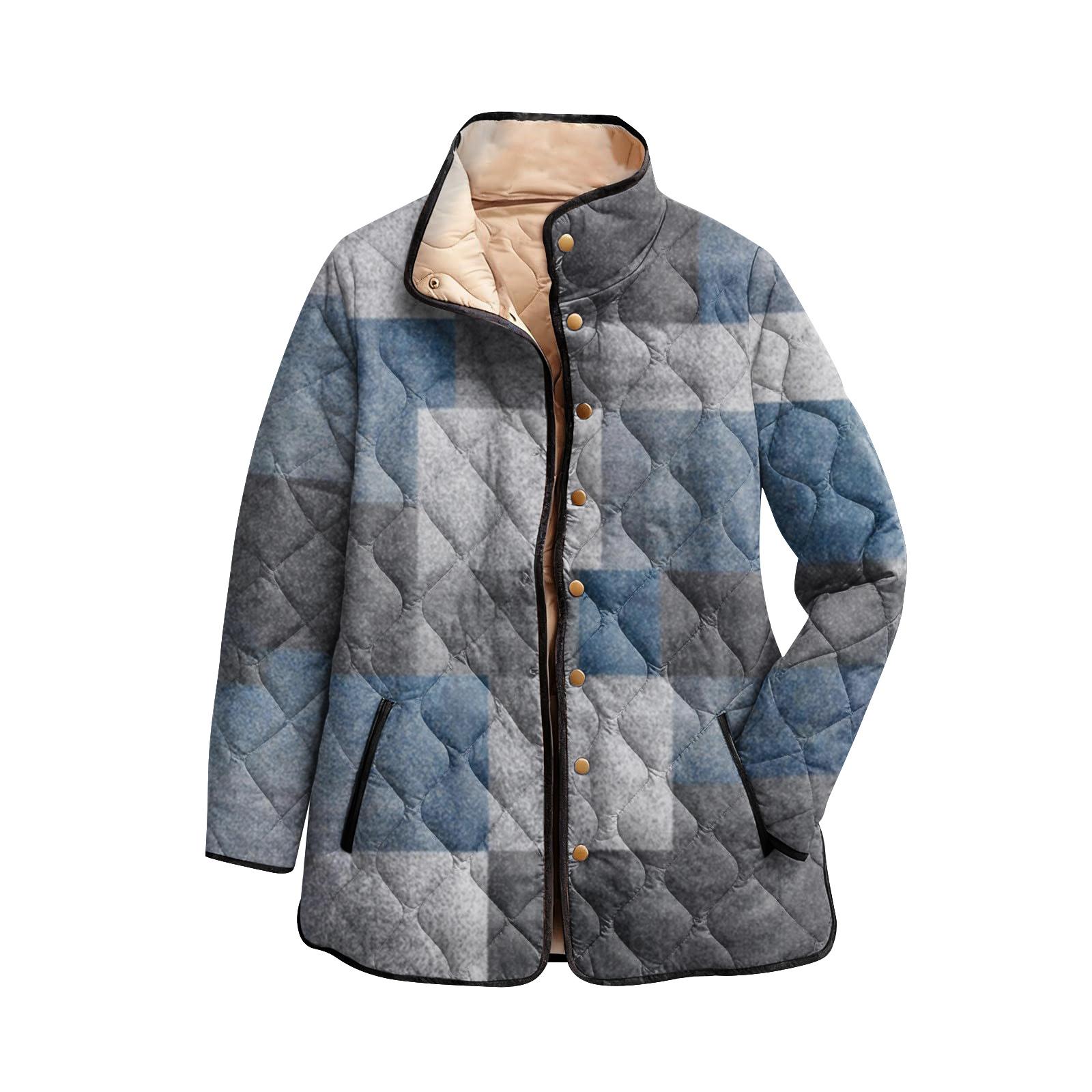 

Женская хлопковая куртка с цветочным принтом, воротником-стойкой, плиссировкой, длинными рукавами и пуговицами XXL синий