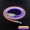 Cavo di ricarica USB luminoso RGB Flow da 6A con rotazione a 180 gradi, tipo C, per telefono Android, per Samsung S10 S20, Xiaomi mi 11, cavo di ricarica dati