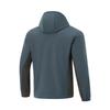 Cortavientos con cremallera y capucha de color sólido con forro polar Li Ning para hombre Ropa exterior Azul oscuro AFDU529-4