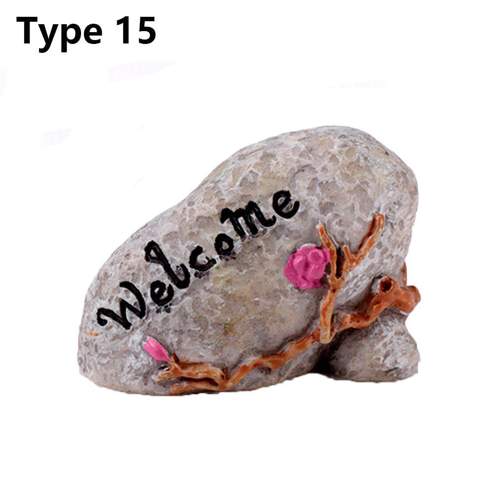 Micro Landscape Simulation Stone Signpost Welcome Stake Figurine Fairy Garden Mini Road Sign