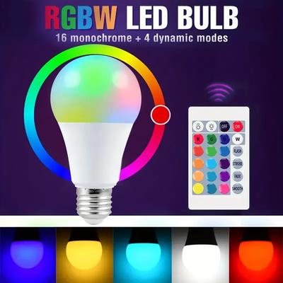 E26/E27 Chytrá žárovka LED RGB světlo měnící barvu RGBW bodové světlo AC85-265V Domácí dálkové ovládání Atmosféra Noční světlo
