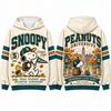 Snoopy Peanuts University Hoodie Men Women Vintage Campus Hooded Sweatshirt Long Sleeve Pullover Streetwear Tops Kids Clothes