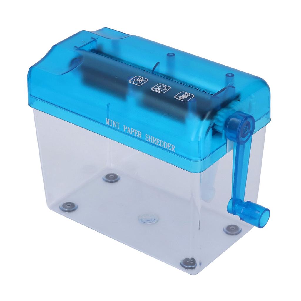 Manual Shredder Strip Cut Shredding Machine Desktop A6 Paper Cutting Tool for Office School Home Use Blue