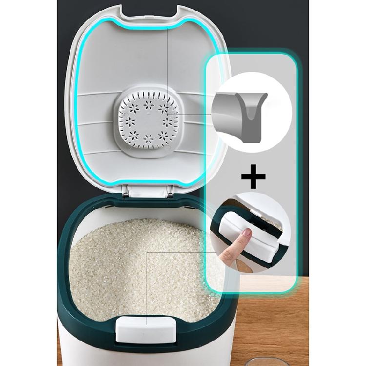 Rice Bucket Storage Box Dispenser Container Grain Jar Kitchen Organizer