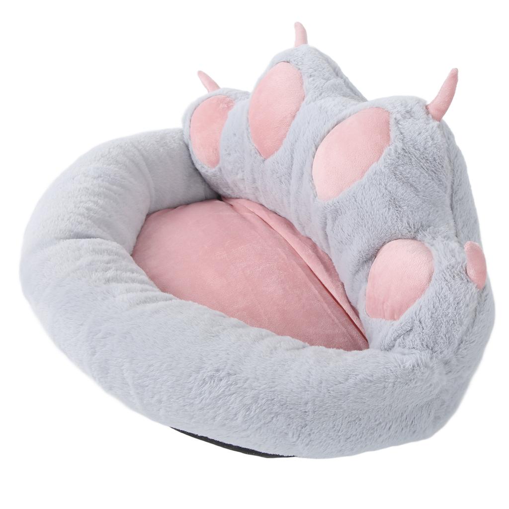 Cat Dog Kennel Cat Paw Print Shaped Machine Washable Removable Washable Sofa Pet KennelGrey