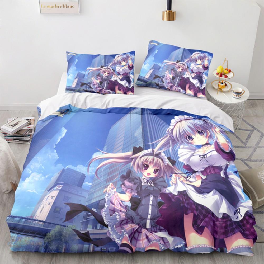 Anime Kotori Itsuka Cosplay Bedding Set Date Live Costume Duvet Cover Set Double King Twin Full Size Bed Linen Boys Adult Gift