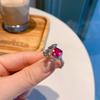Clearing Tiktok Live Broadcast Red Corundum Fat Rectangular Ring Color Treasure Vintage Jewelry At A Loss