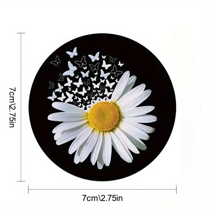 White Daisy 2 PCS EVA Coasters - Perfect for Water Cups and Festive Gifts - Butterfly Car Coasters