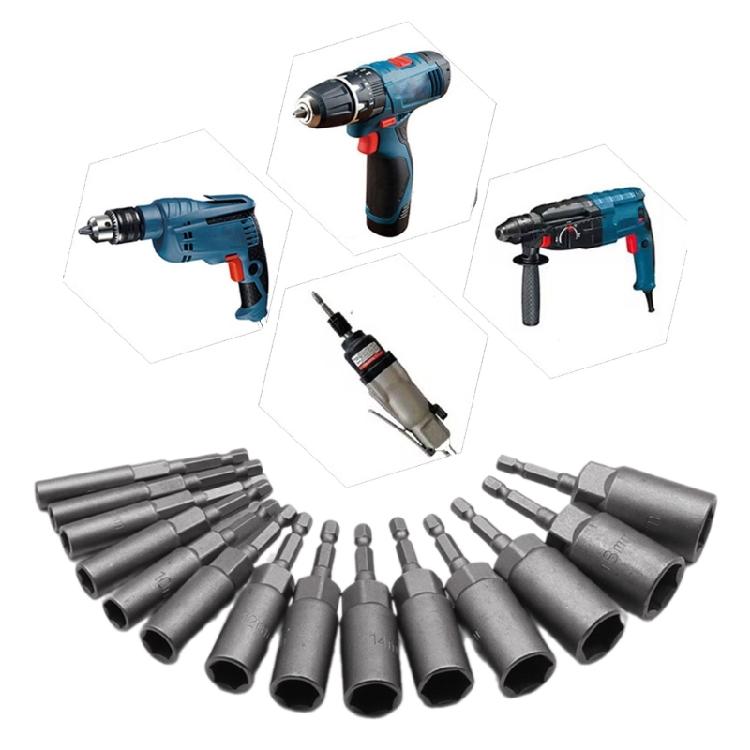 Impact Socket Adapter 1/4Inch Nut Metric Socket Hex Socket Extension Screwdriver