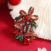 Vintage Christmas Bell Brooch with Bow - Festive Gift Pin Corsage