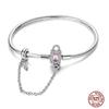 17-20CM Star Moon Bracelet 925 copper Pink Heart Clover Charms Snake Chain Luminous Bracelet For Women DIY Birthday Zircon Gift
