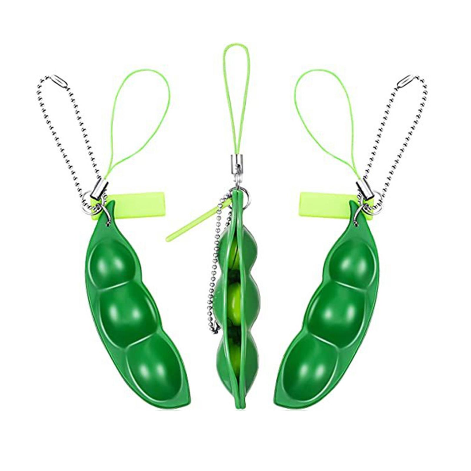 

Simulation Soybean/Peanut Pendants Toys Squeezing Keychian Anxiety And Stress Relief Fidget Toys