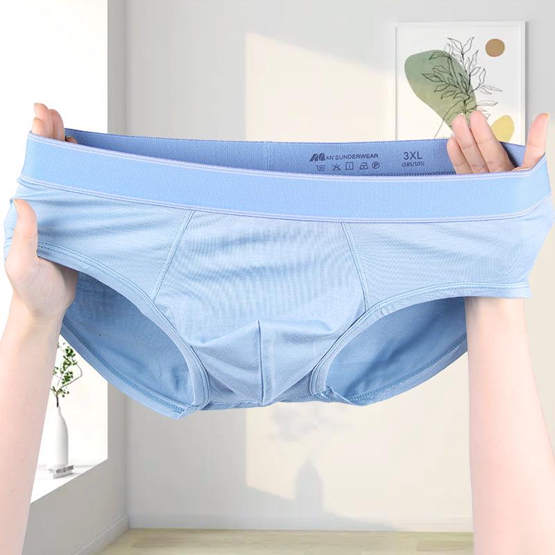 Men's Modal Cotton Mid-Waist Breathable Contrast Color Briefs
