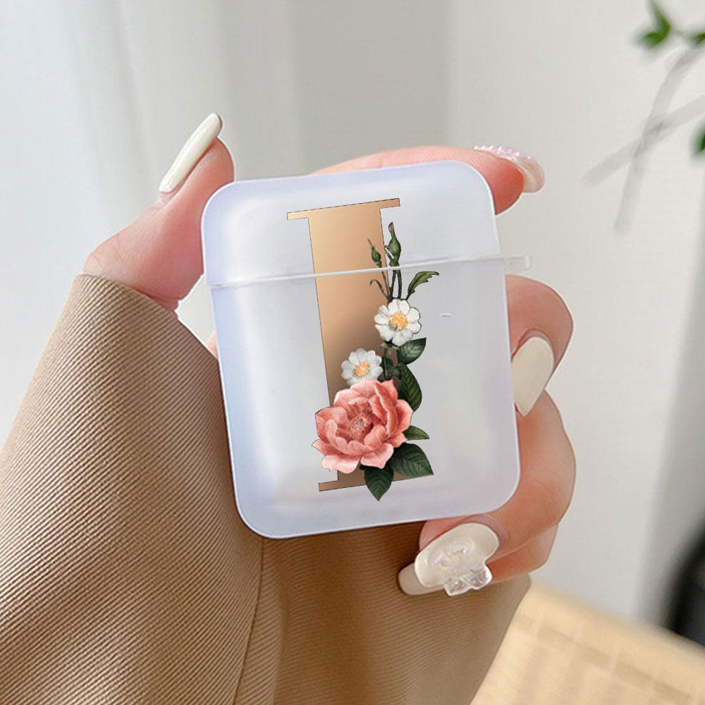 Cute Gold 26 Letters A Z Earphone Case for Airpods 4th 3rd Pro 3 2 Shockproof Cover for Airpod 2 3 1 Protective Accessorie Shell