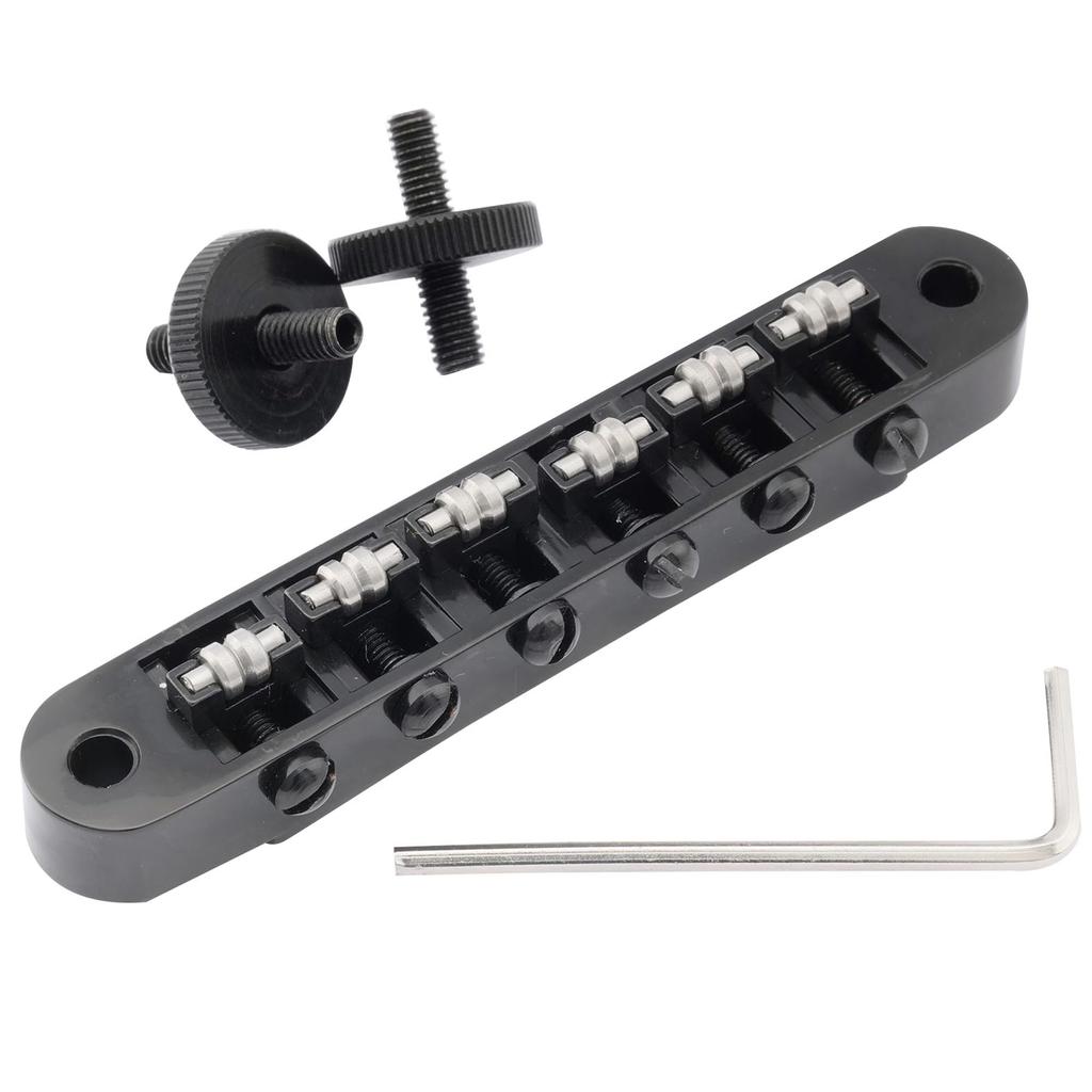 Musiclily Pro kobylka s válečkovými sedly, rozteč 10,4 mm, ABR Tune-O-Matic kobylka pro elektrické kytary LP Les Paul, černá