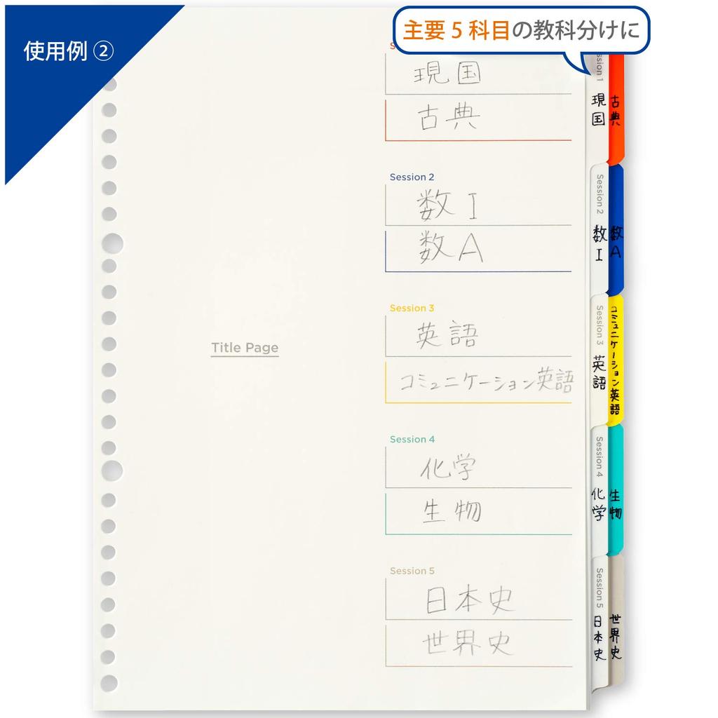 Maruman Index B5 26-Hole (2-Hole Compatible) Double Index, 5-Ring, 2 Sets, 10 Books, LT5025