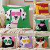 Cartoon Animal Cute Cushion Cover Silky Short Plush Double-Sided Printed Pillow Case for Sofa All Seasons Home Decor Gift