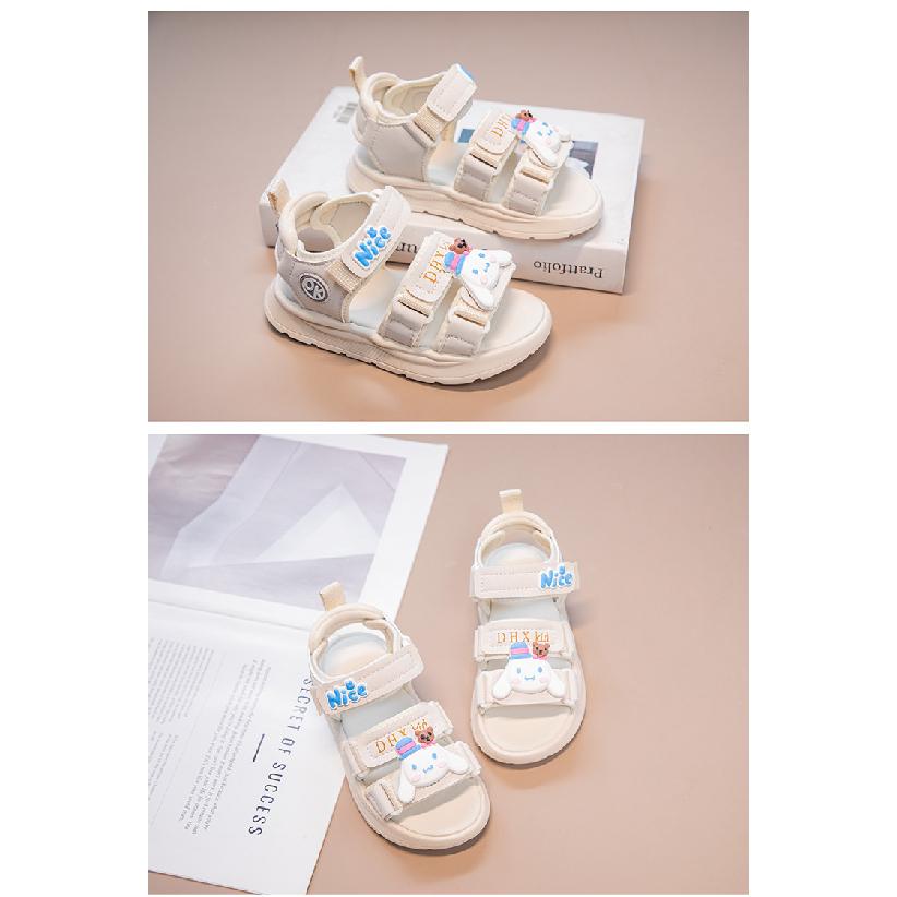 Girls' My Melody Summer New Open-Toe Non-Slip Beach Shoes for Older Children with Velcro Fashionable Versatile Sandals