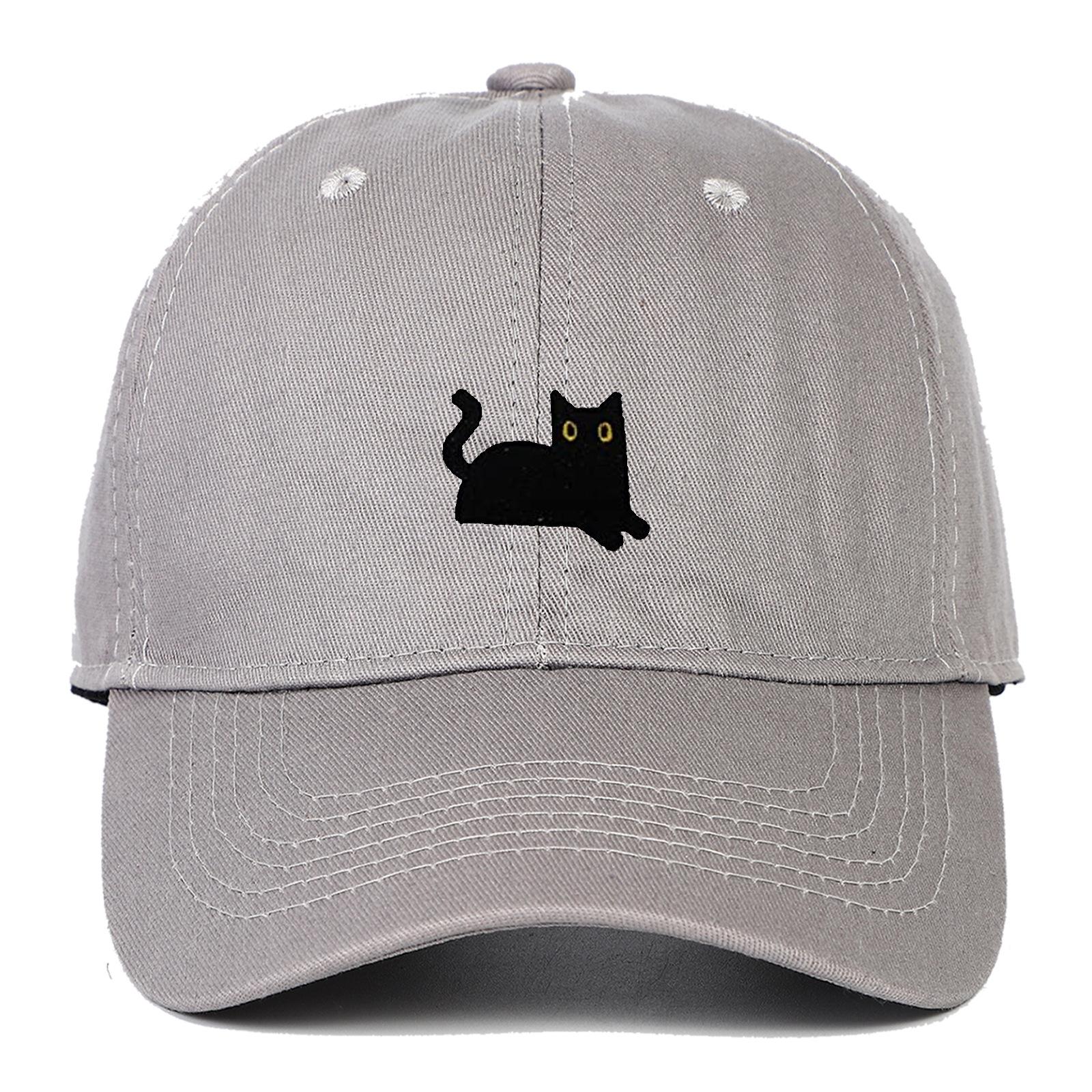 Grocery9 Zachte Baseballpet met geborduurde zwarte kat, geschikt voor mannen en vrouwen, eendenbekhoed Taille unique&adulte