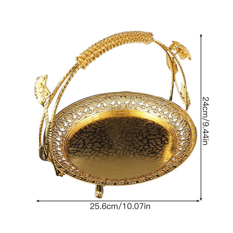 Золотая металлическая одноярусная корзина для фруктов и закусок, отель, KTV, гостиная, многоцелевая корзина с европейским классическим темпераментом