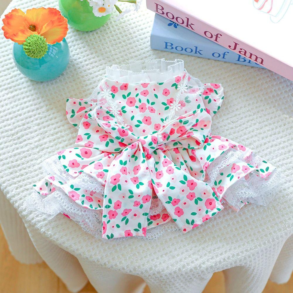 Lovely Puppy Princess Skirt Floral Dress Pet Dresses Pet Clothes Dog Dress  Spring/Summer