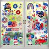 American Independence Day Colorful Flag Electrostatic Sticker Showcase Window Glass Door Decoration Painting