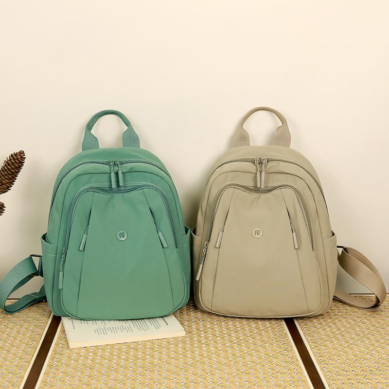 Solid Color Women's Backpack Student Schoolbag