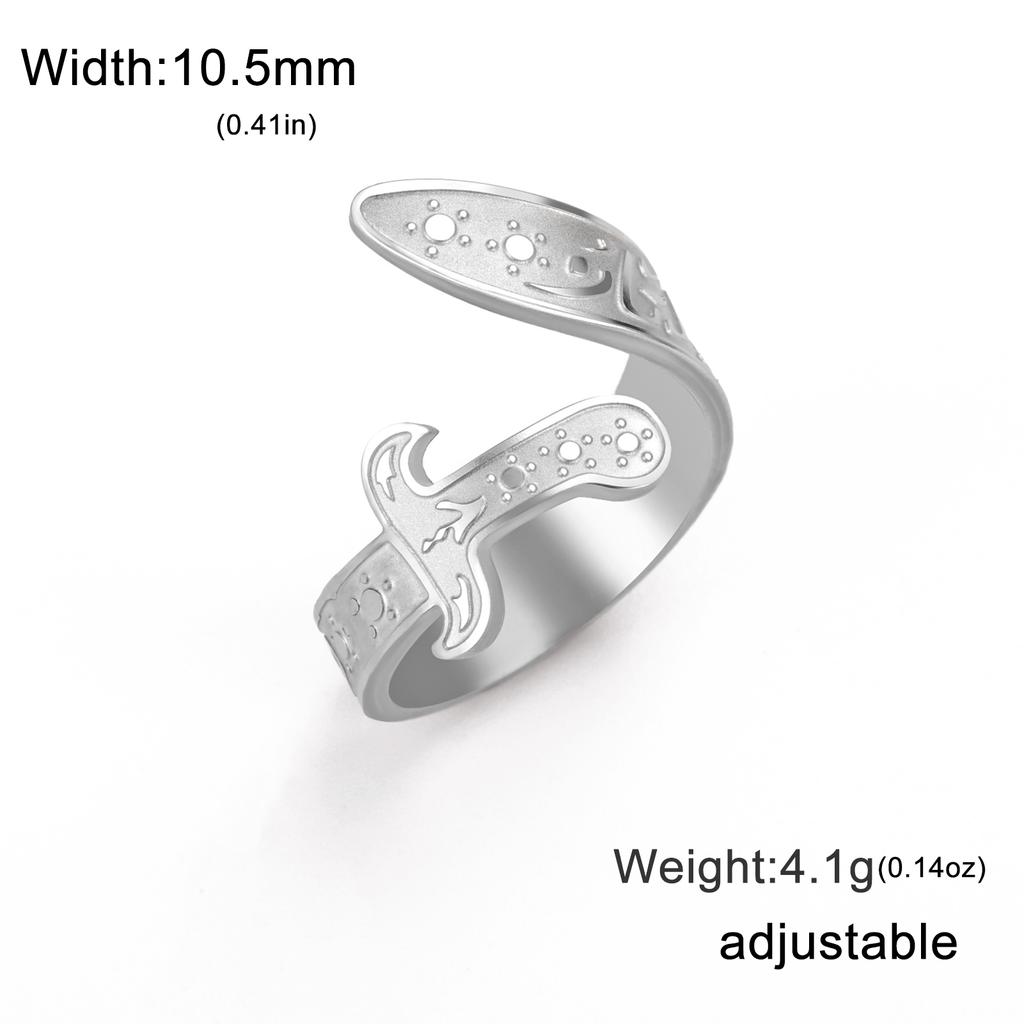 LIKGREAT Shia Zulfiqar Sword Ali Ring for Men Women Stainless Steel Arabic Imam Adjustable Ring Islam Muslim Amulet Jewelry