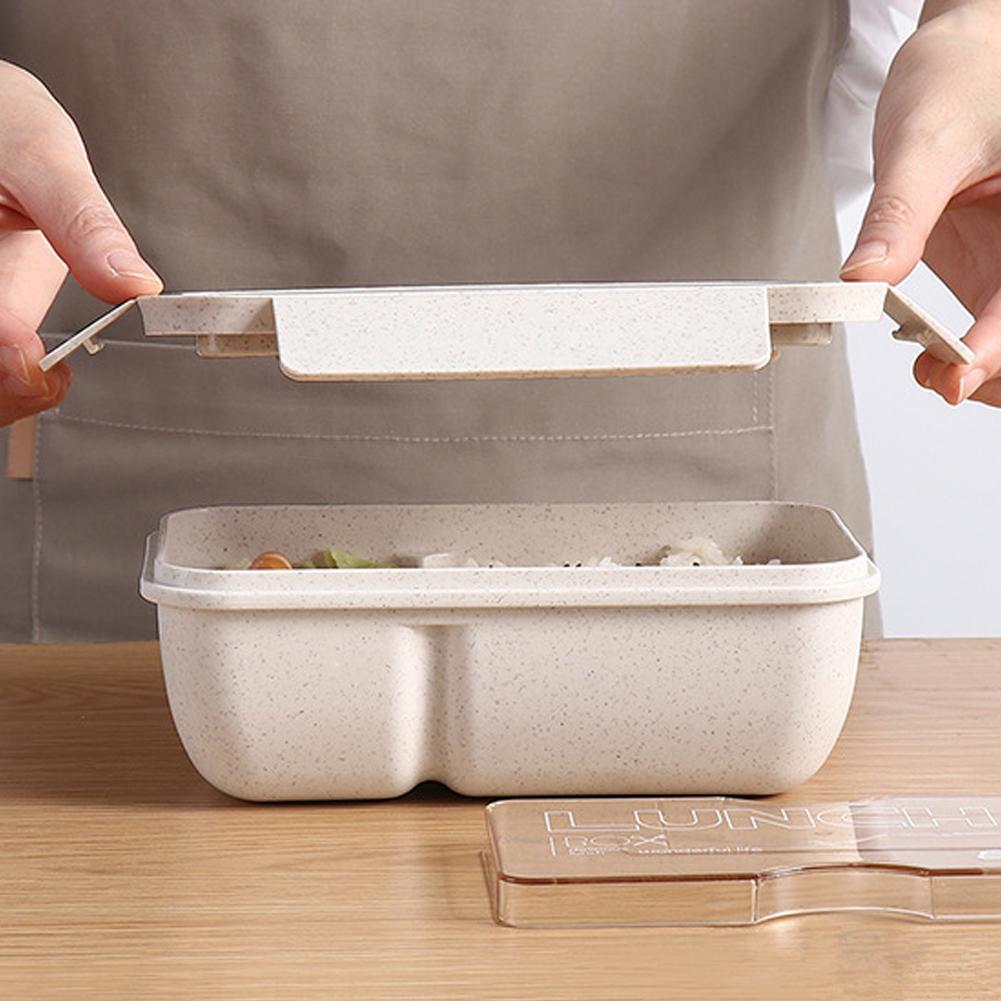 1100ml Healthy Material Lunch Box Wheat Straw Japanese-style Bento Boxes Microwave Dinnerware Food Storage Container Meal Prep