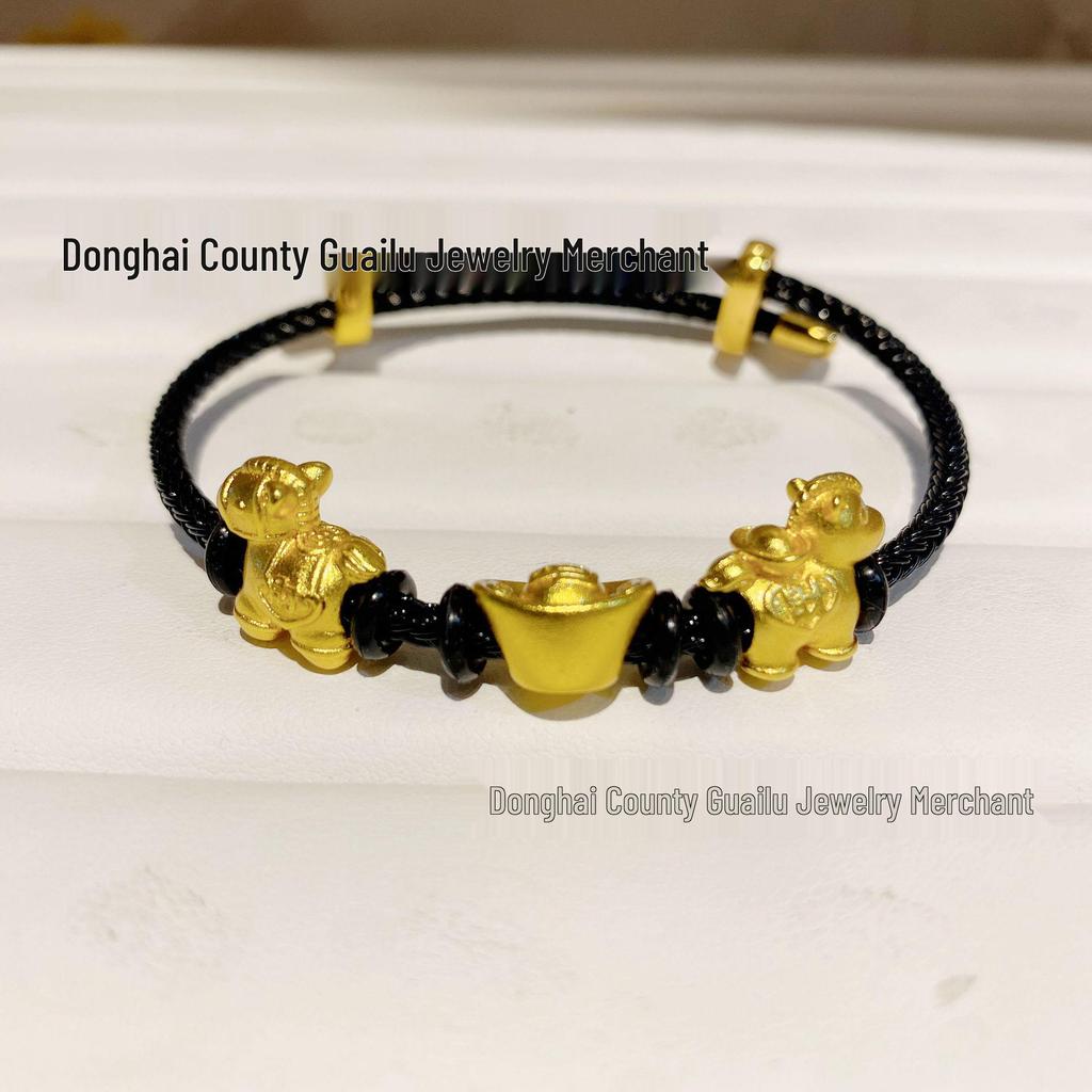 Zodiac Horse Wooden Bracelet: Adjustable Little Horse Charm for New Year Luck