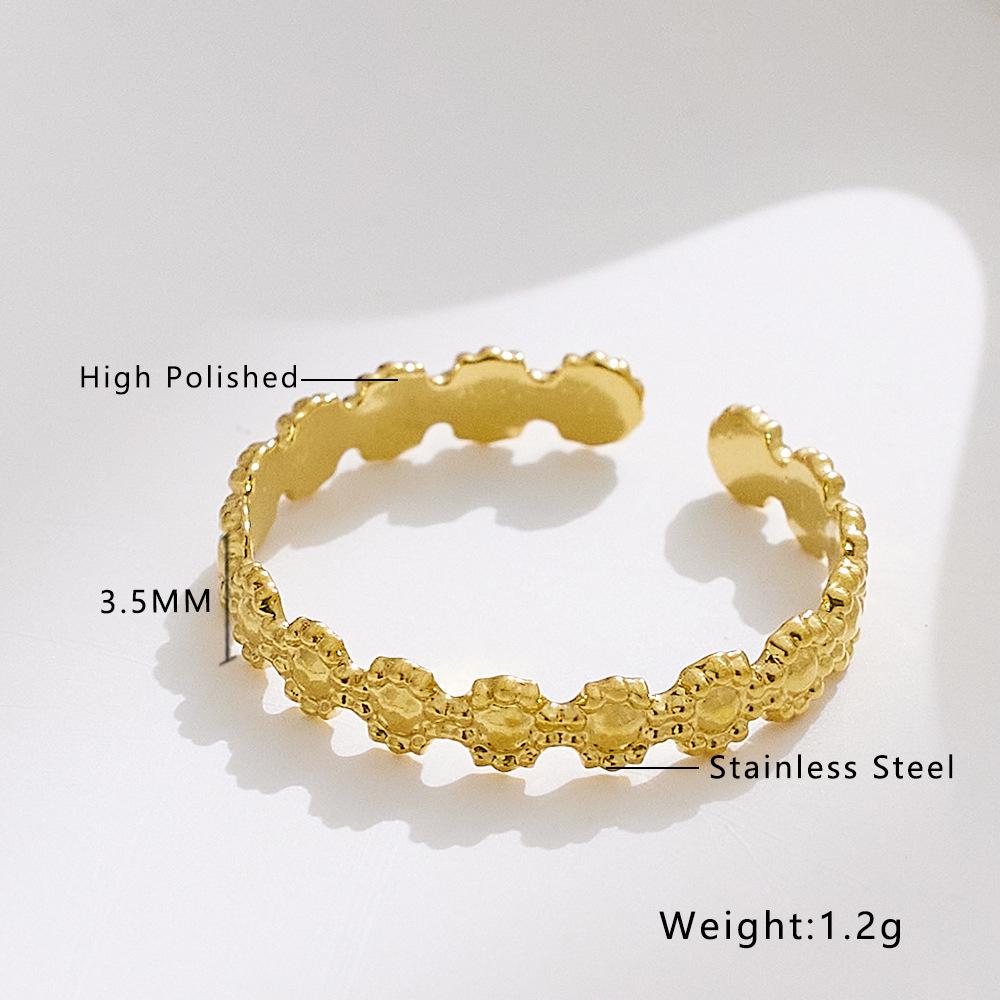 18K Gold Plated Adjustable Titanium Steel Minimalist Fashion Ring