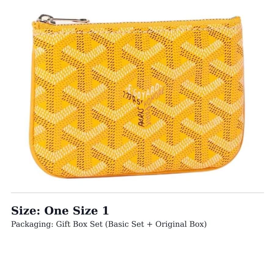 Goyard Canvas With Calfskin Key Pouch Nano Unisex Yellow SENAPCNANTY-08CL08P