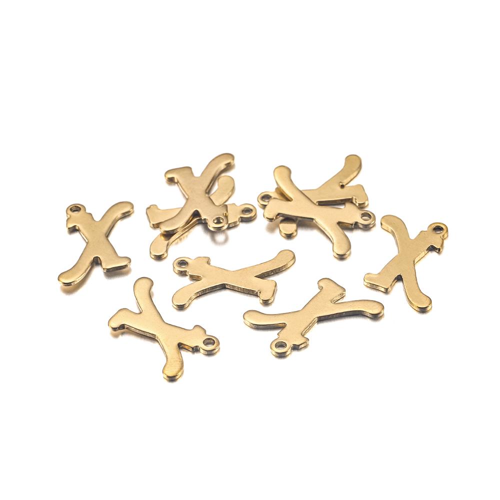 30Pcs Gold Color Stainless steel English Alphabet Letters Charms Pendants A-Z DIY Craft Bracelet Jewelry Making Accessories