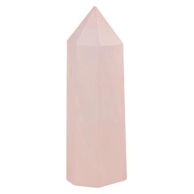 Dekorasyon Süsü İçin Doğal Florit Pembe Kuvars Kristal Altıgen Asa (6-7cm)