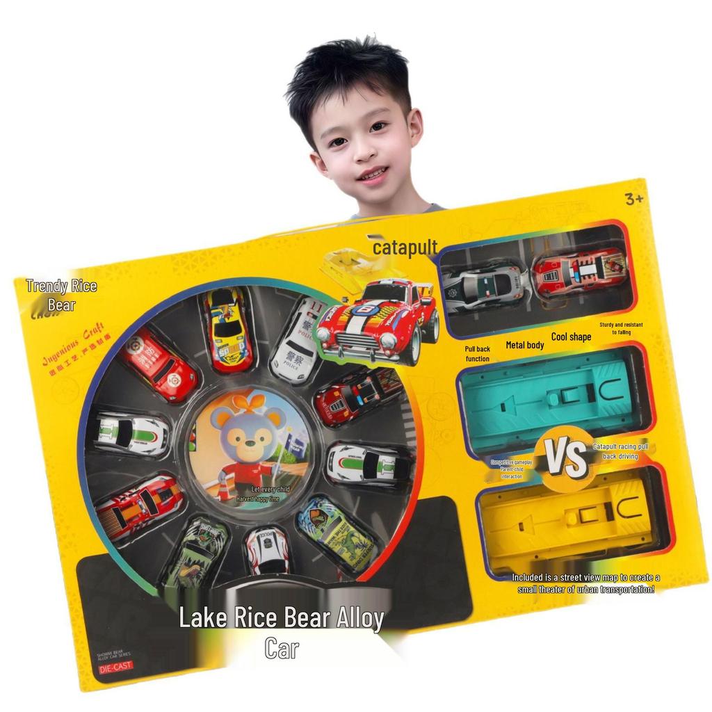 Free Shipping Pull-Back Construction & Firefighting Vehicle Toy Set for Boys - Ideal Gifts for Kindergarten Students