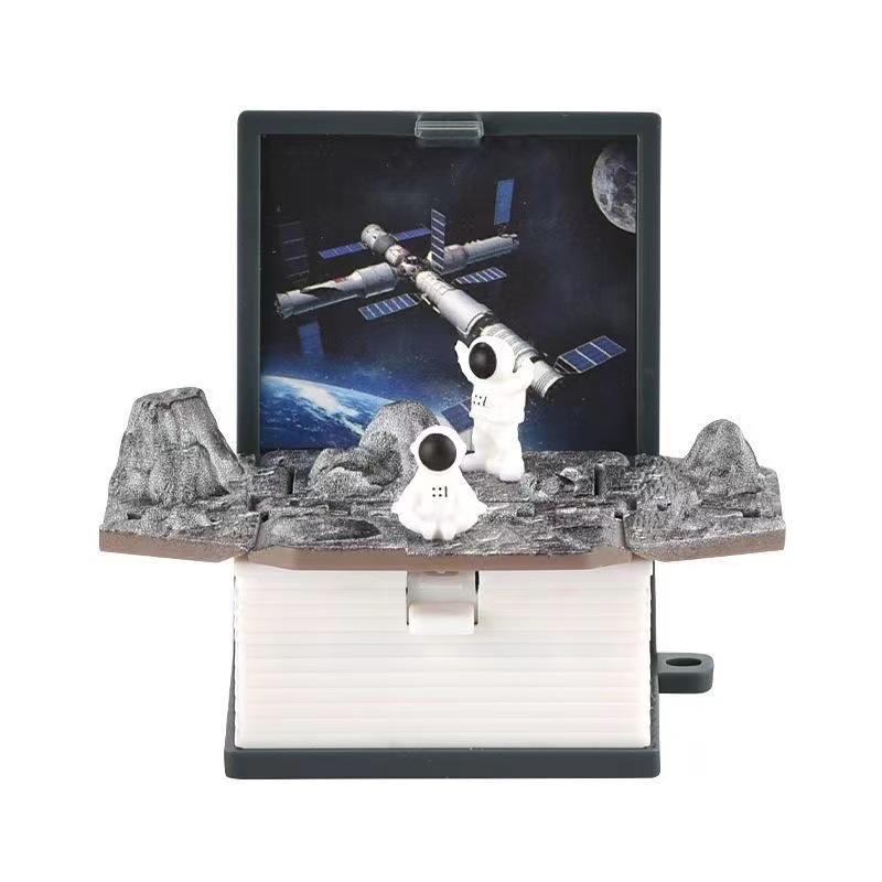 3D Dinosaur & Space Astronaut Pop-Up Keychain Book: Educational, Creative Decompression Toy