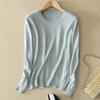 QICED Women's Knitted Sweater for Autumn and Winter, O-neck Slimming Sweater, Short and Large-sized Pullover Base Layer