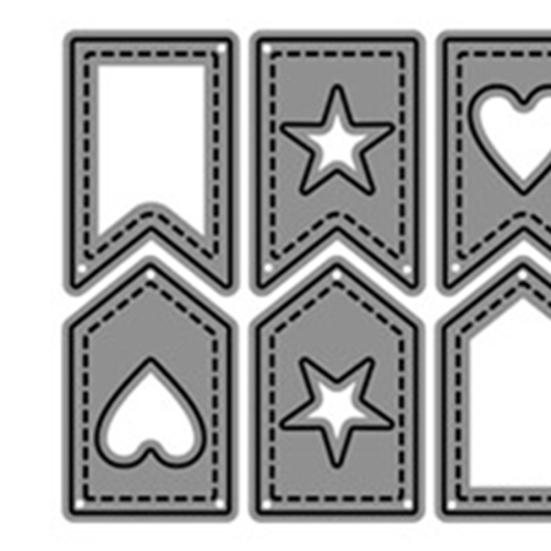 Star Heart Tag Banner Metal Cutting Dies DIY Scrapbook Emboss Paper Card Stencil
