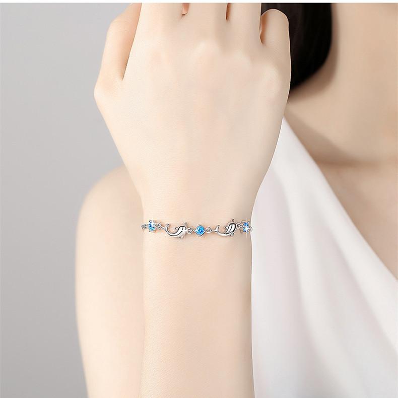 Ladies Crystal Dolphin Elegant Bracelet