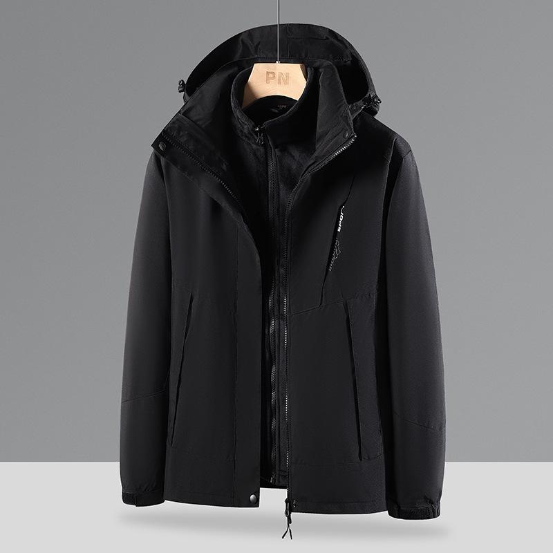 Women's Mink Fleece-Lined Three-in-One Detachable Waterproof Windproof Mountaineering Suit
