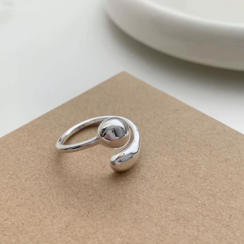 925 Silver Rings for Women Couple Minimalist Handmade Simple Blue Stone Star Ring Party Jewelry Gift Prevent Allergy