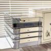 Clear PET A4 Document Organizer Box, Stackable Desktop File Holder For Office Supplies, Multi Purpose Paper Storage Rack In Large And Small Sizes